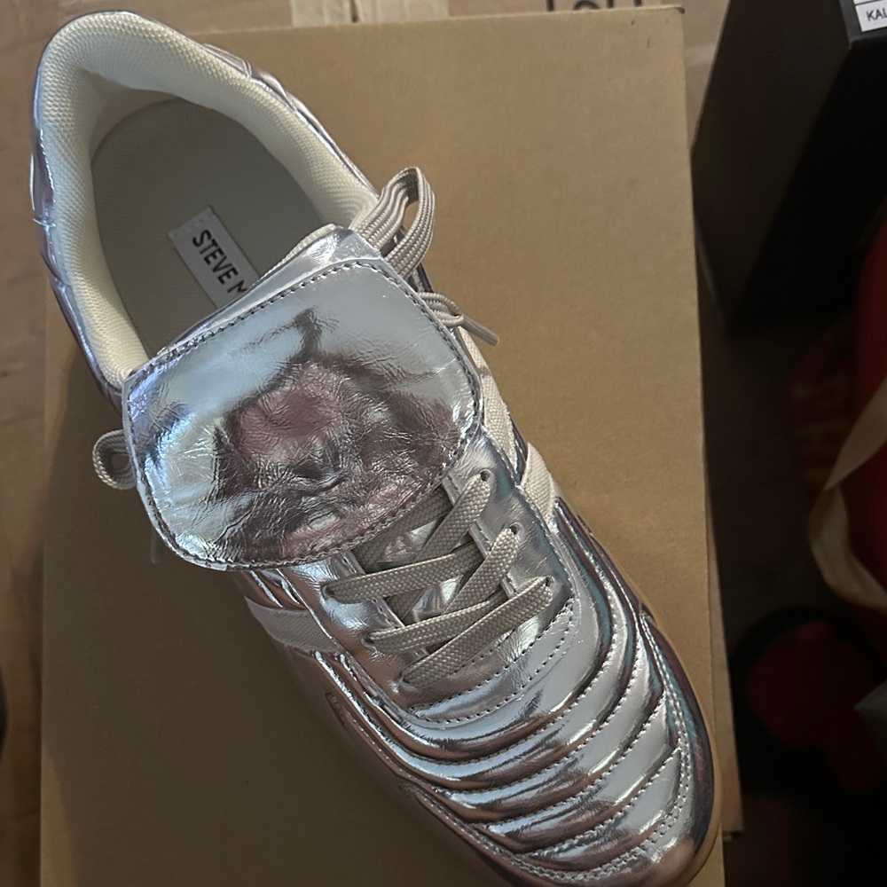 Steve Madden Metallic Silver Women's Sneakers